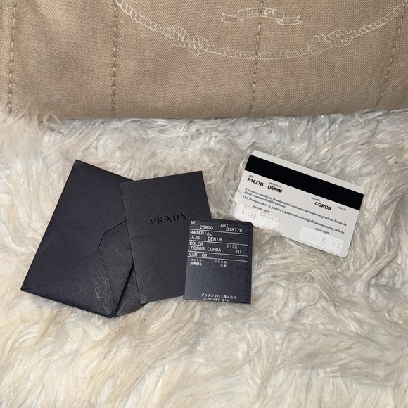 Prada Canapa Demin Logo Handle Bag EUC in Neutral - Picture 13 of 14